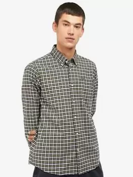 Image of Barbour Forster Tailored Long Sleeve Shirt - Multi, Navy Size M Men