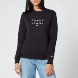 Image of Tommy Jeans Womens Essential Logo Sweatshirt - Black - S
