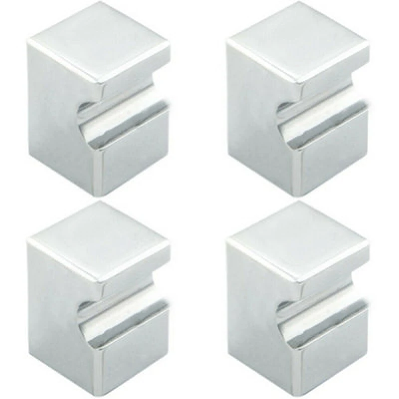 Image of Loops 4x Square Cupboard Door Knob 18 x 18mm 25mm Projection Polished Chrome Multi unisex