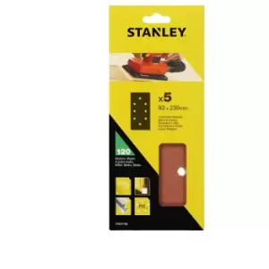 Image of Stanley 1/3 Sheet Sander Punched Wire Clip 120G Sanding Sheets - STA31158-XJ