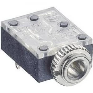 Image of 3.5mm audio jack Socket horizontal mount Number of pins 3 Stereo Black Lumberg 1503 09