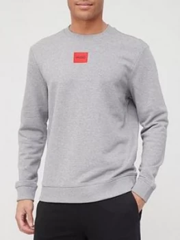 Image of Hugo Boss Duragol Red Patch Logo Sweatshirt Grey Size M Men