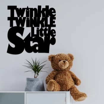 Image of Twinkle - Black Decorative Wooden Wall Accessory