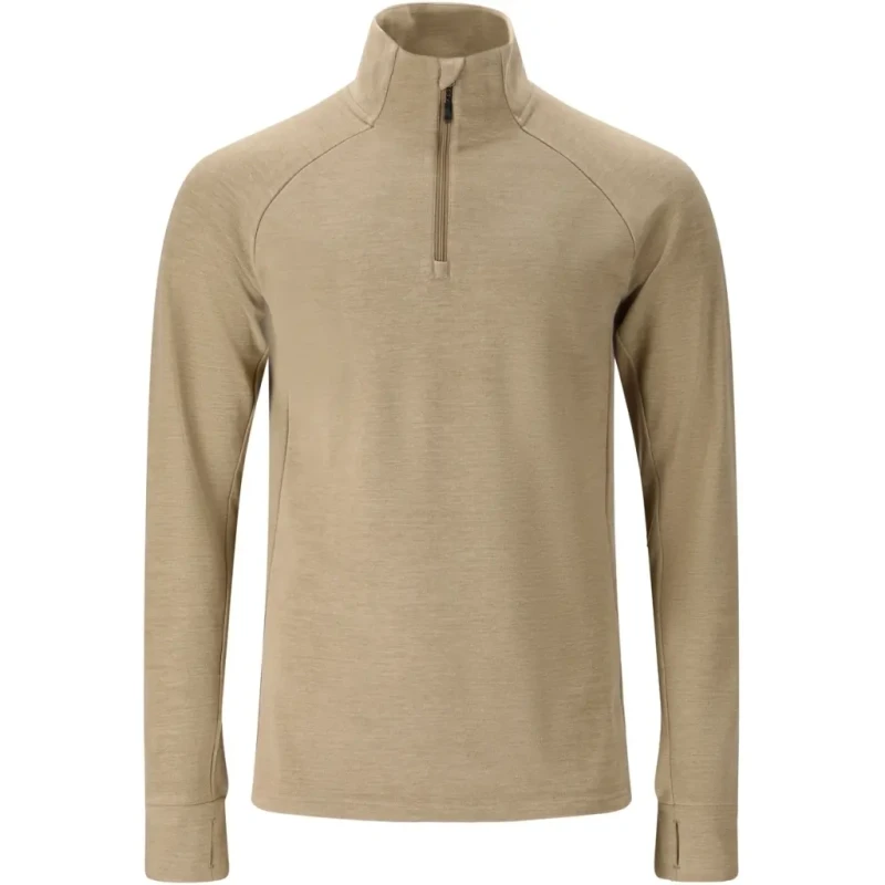 Image of Long-sleeve zip-up base layer top Whistler Kajsa Beige Male 4XL