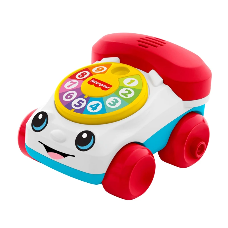 Image of Fisher-Price Chatter Telephone Vehicle Push-Along Toy With Sounds For Baby & Toddler One Colour WXF74 Unisex