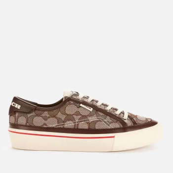 Image of Coach Womens Citysole Jacquard Platform Trainers - Oak/Saddle - UK 7