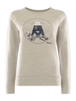 Image of Barbour Coldhurst Round Neck Graphic Sweatshirt Grey