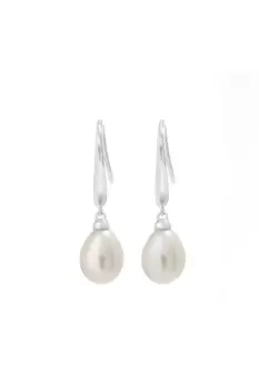 Image of Sterling Silver 925 with Freshwater Pearl Sleek Drop Earrings