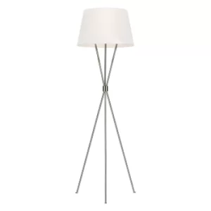 Image of Penny 1 Light Floor Lamp, Polished Nickel, E27