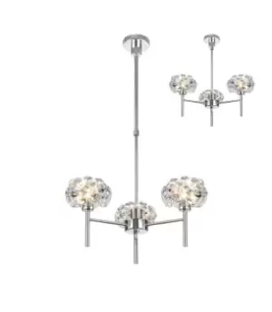 Image of , 3 Light G9 Telescopic Light With Polished Chrome And Crystal Shade