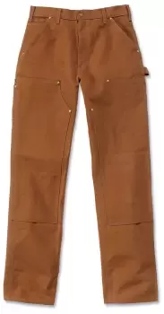 Image of Carhartt Firm Duck Double-Front Work Dungaree Pants, brown, Size 44, brown, Size 44