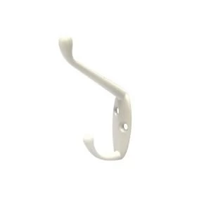 Image of BQ White Zinc Alloy Hat Coat Hooks Pack of 2
