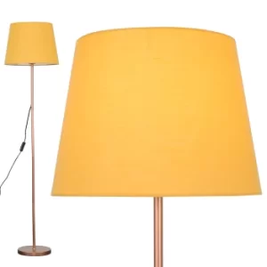 Image of Charlie Copper Floor Lamp with Mustard Aspen Shade