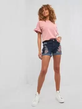 Image of Joe Browns Perfect Prairie Embroidered Short - Blue Size 8, Women