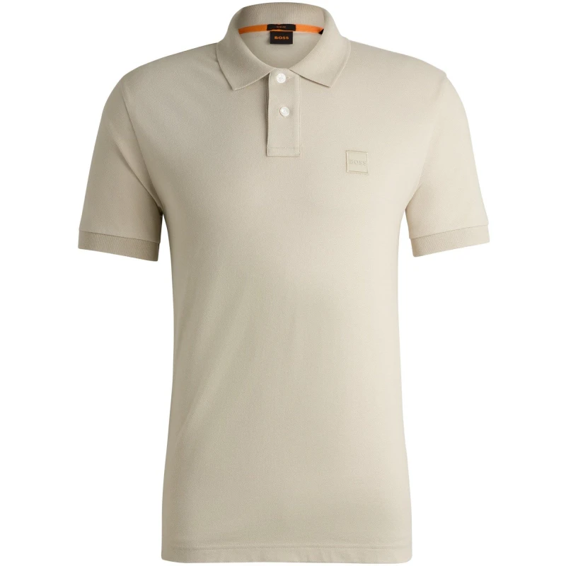 Image of Boss Mens HBO Passenger Premium Design Polo Shirt Light Beige male 2XL