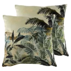 Image of Evans Lichfield Kibale Scene Twin Pack Polyester Filled Cushions Multi