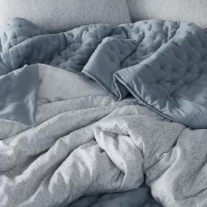 Image of Himeya Faded Mesh Double Duvet Cover, Mineral Grey