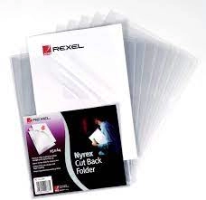 Image of Rexel Nyrex A4 Cut Back Folders Clear - 1 x Pack of 25 Folders