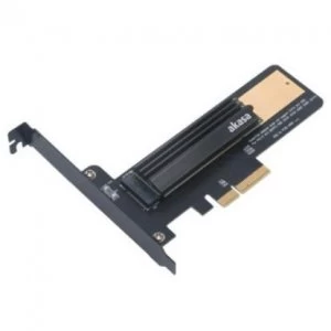 Image of Akasa M.2 SSD to PCIe Adapter Card with Heatsink Cooler, Low Profile Bracket