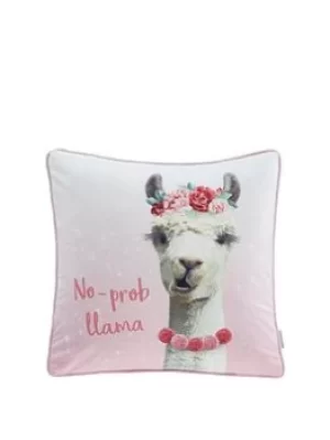 Image of Catherine Lansfield No Prob Llama Cushion Pink 45X45
