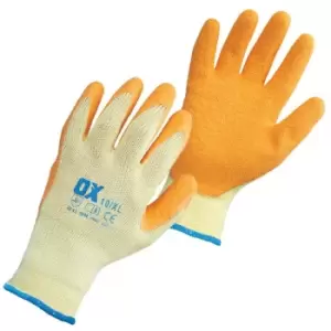 Image of Ox Tools - ox Latex Grip Glove - Size 10/XL - Orange/Yellow