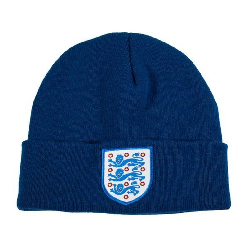 Image of England FA Mens Knitted Turned Up Cuff Beanie in Navy Navy Male One Size