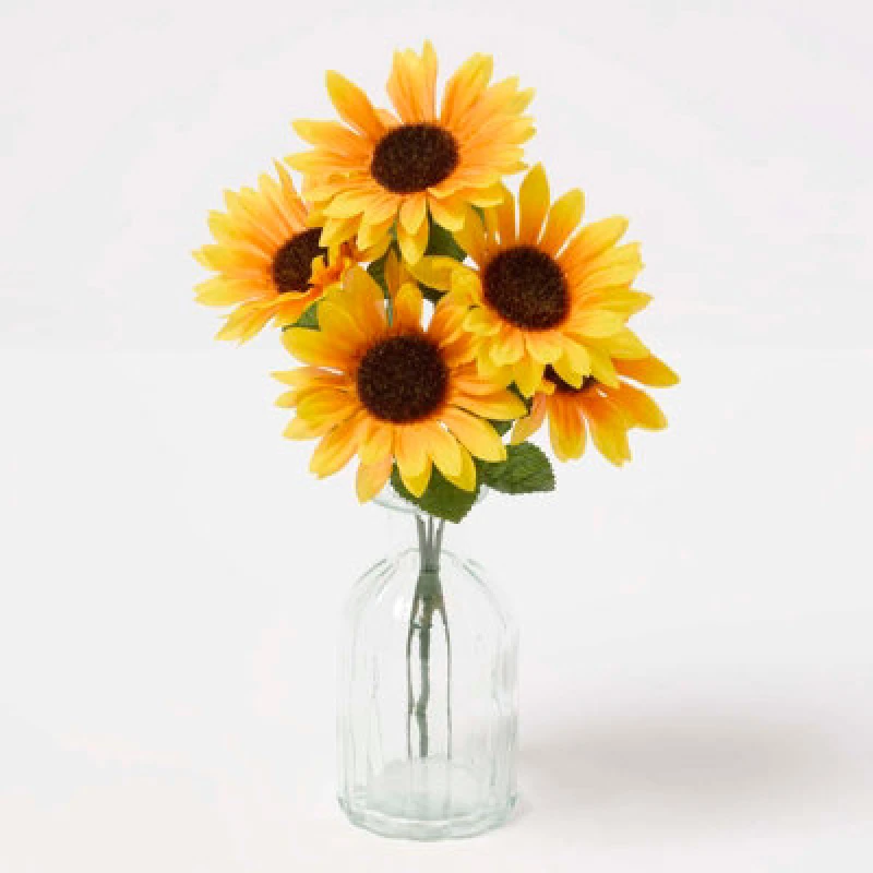 Image of Homescapes Handmade Sunflower Artificial Bouquet