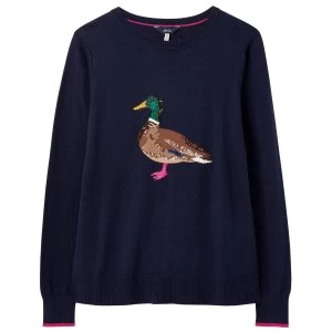 Image of Joules Womens Miranda Luxe Knitted Intarsia Crew Neck Jumper 16