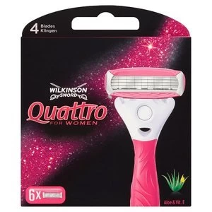 Image of Wilkinson Sword Quattro For Her Blades 6pk