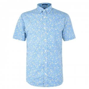 Image of Gant Short Sleeve Lemon Shirt - Pale Blue 420