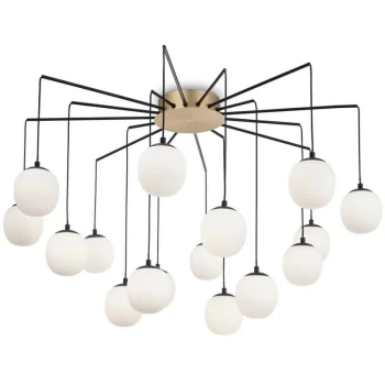 Image of Ideal Lux RHAPSODY - Indoor Cluster Ceiling Pendant Lamp 16 Lights Black, G9