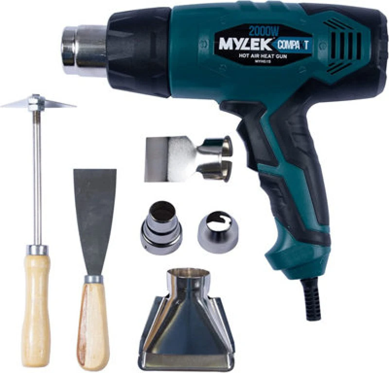 Image of Mylek Hot Air Heat Gun 2000W With 6 Piece Accessory Kit