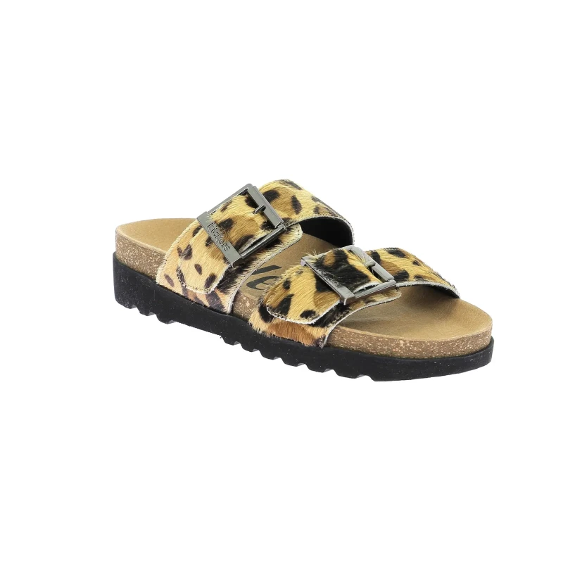Image of Kickers Double-Strap Mules Kick Lisa Leopard Print Women 37 (4);38 (5);39 (5.5 to 6);41 (7)