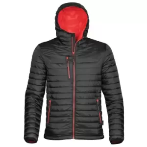 Image of Stormtech Mens Gravity Hooded Thermal Winter Jacket (Durable Water Resistant) (M) (Black/True Red)