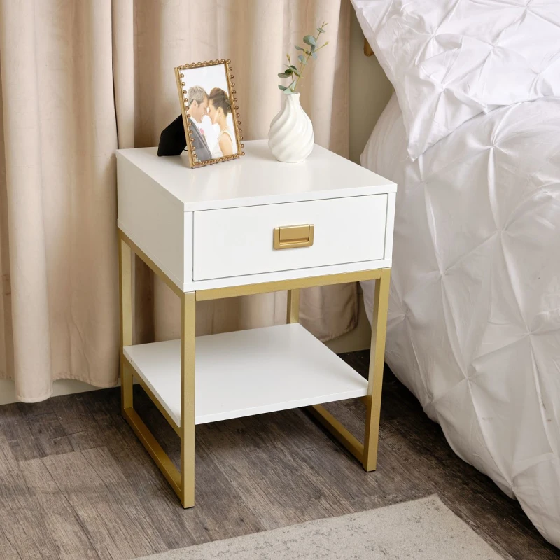Image of Melody Maison One Drawer Bedside Table - Elle White Range White