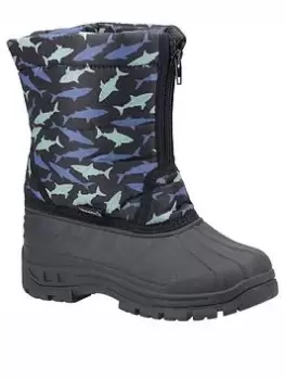 Image of Cotswold ICEBERG SHARK SNOW BOOTS, Blue, Size 1 Older