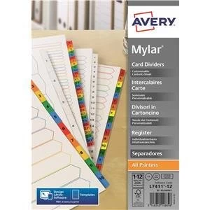 Image of Original Avery A4 Index Unpunched 1 12 White Pack of 10