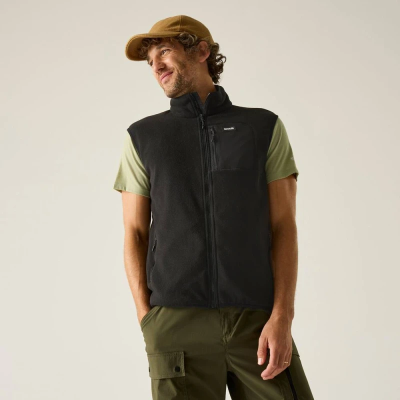 Image of Regatta Mens Frankie Fleece Gilet in True Black Size: Small True Black Male S