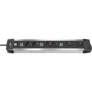 Image of Brennenstuhl 1391000078 Power strip (+ switch) 6x Black, Aluminium PG connector