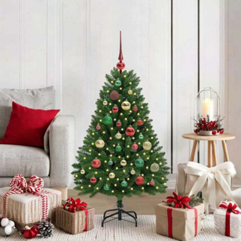 Image of vidaXL Artificial Christmas Tree Green 120cm PVC and Metal, Green 3395675