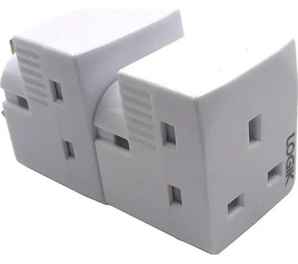 Image of Logik L3WAYP18 3-Socket Plug Adapter - Twin Pack