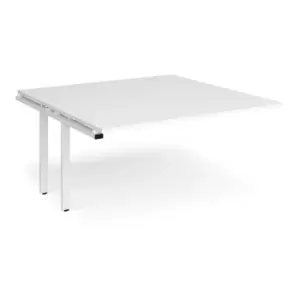 Image of Dams Adapt boardroom table add on unit 1600mm x 1600mm - white frame, white top
