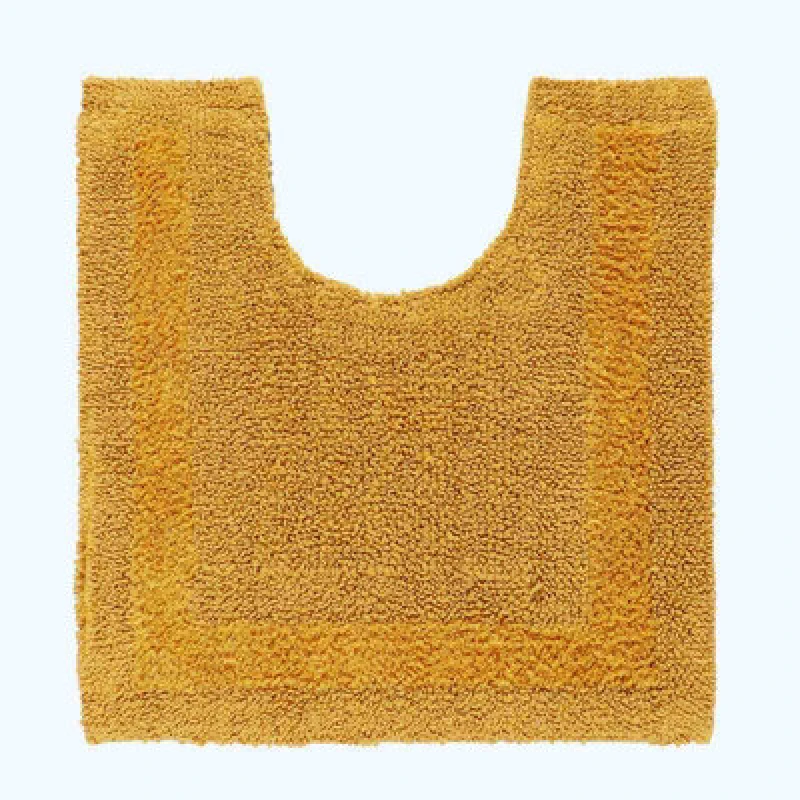 Image of Homescapes Luxury Reversible Cotton Pedestal Mat - Mustard