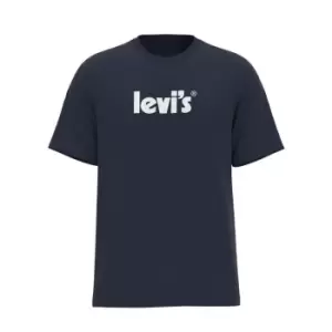 Image of Levis Levis Poster Logo T Shirt - Blue