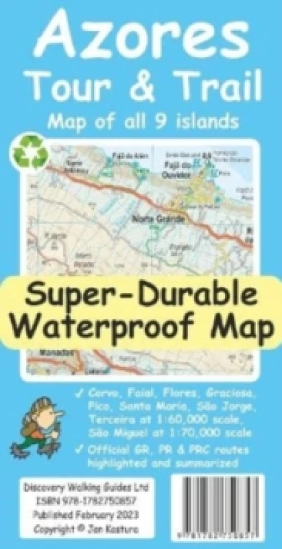 Image of Azores Tour & Trail Super-Durable Map (2nd edition) Sheet map, folded