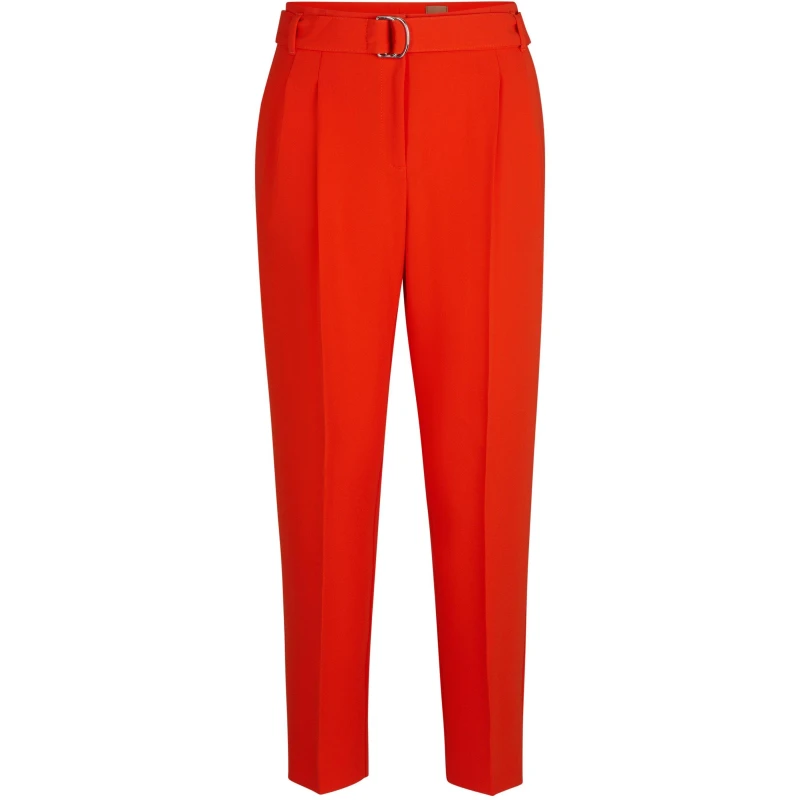 Image of Boss Womens Tapiah Straight Trousers Bright Orange female 4 (XXS)