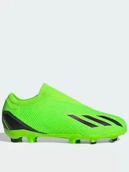 Image of adidas Junior X Laceless Speed Form.3 Astro Turf Football Boots - Green, Size 5