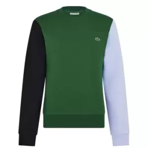 Image of Lacoste Colour Block Crew Sweatshirt - Green
