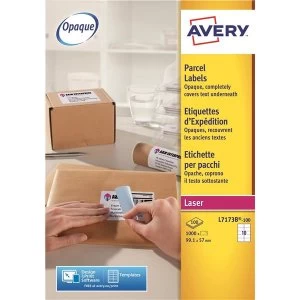 Image of Avery L7173B 100 99.1 x 57mm BlockOut ShippingParcel Labels White Pack of 1000 Labels