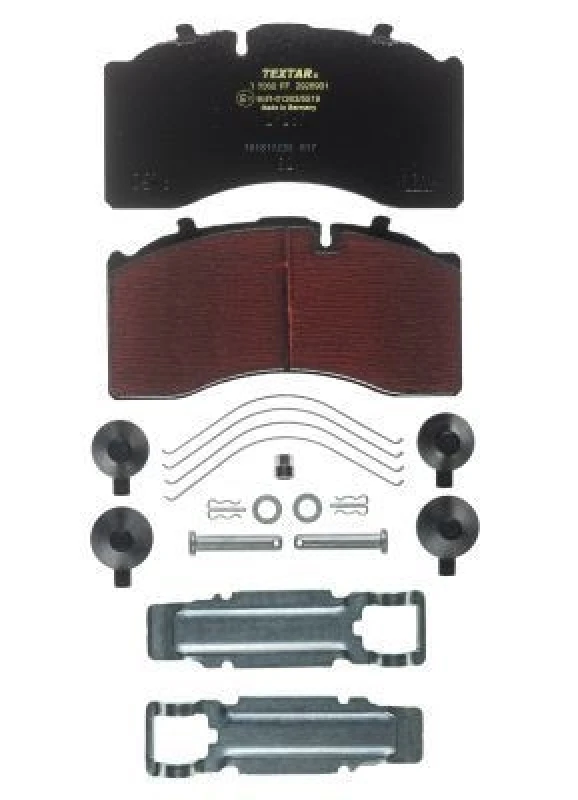 Image of TEXTAR 2926901 Brake pad set prepared for wear warning indicator, with accessories Brake Pad Set,disc brake (402)